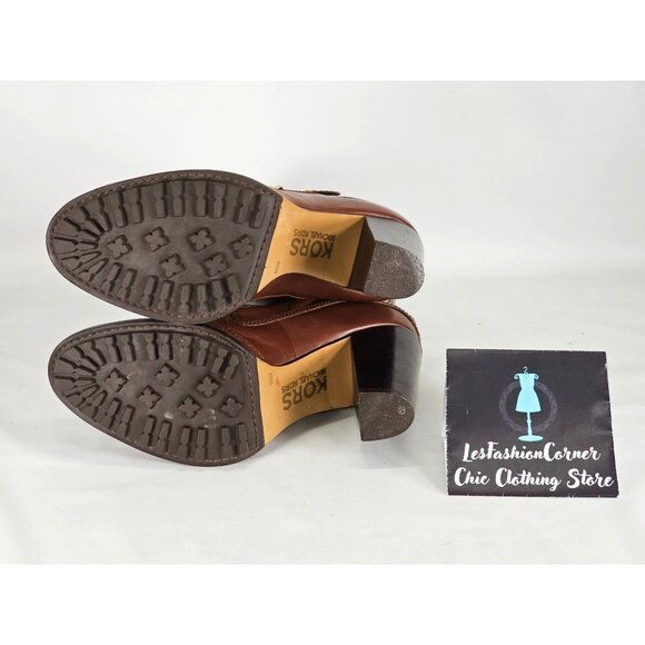 Michael Kors Women's Brown Leather High Heel Mid Calf Boots  Size 10W 302 - Picture 7 of 15